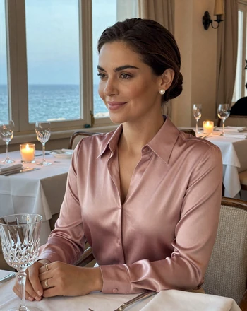 Noémie, 37, Monacan woman from Monaco-Ville at an elegant restaurant with a Mediterranean sea view