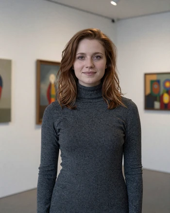 Marika, 28, Estonian woman from Tallinn in a contemporary art gallery in Telliskivi district