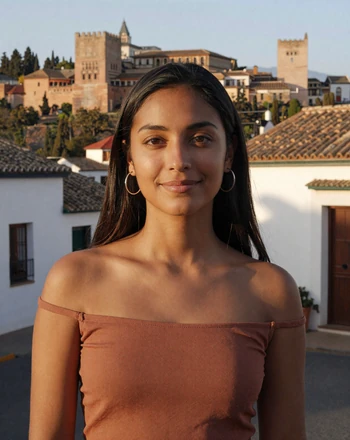Ana, 28, Spanish woman from Granada in the historic Albayzín quarter