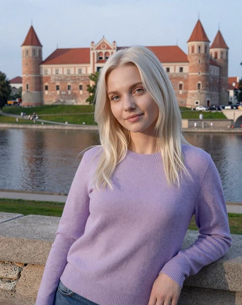 Gabrielė, 25, Lithuanian woman from Kaunas near Kaunas Castle with the Nemunas River behind