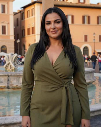 Sofia, 33, Italian woman from Rome with elegant smile on a Roman piazza at golden hour